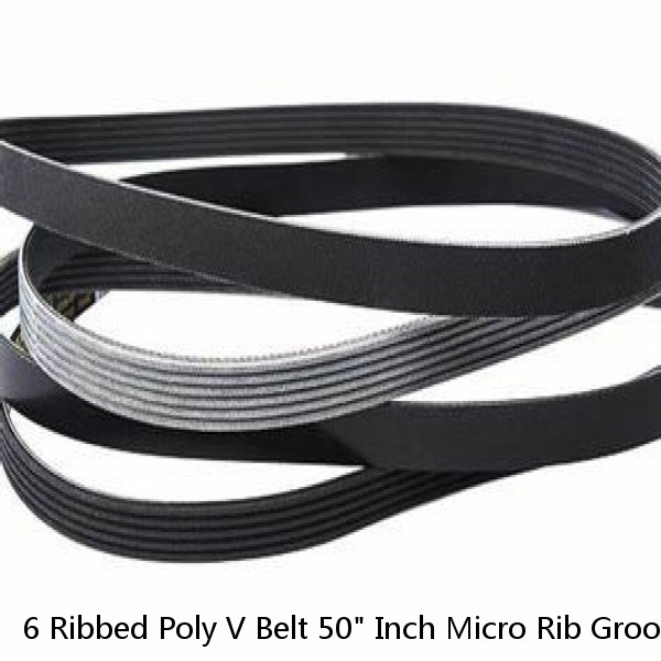 6 Ribbed Poly V Belt 50" Inch Micro Rib Groove Flat Belt Metric 500J6 500 J 6 #1 image